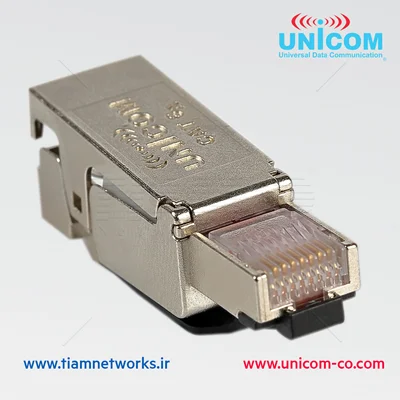 سوکت ( کانکتور ) شبکه شیلددار یونیکام - بدون نیاز به ابزار - یونیکام CAT8 Shielded Plug