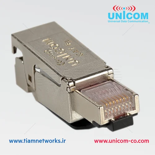 سوکت ( کانکتور ) شبکه شیلددار یونیکام - بدون نیاز به ابزار - یونیکام CAT8 Shielded Plug