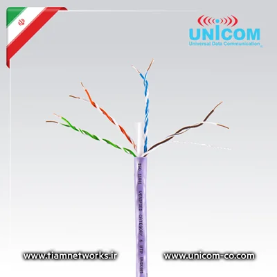 کابل شبکه ایرانی CAT6 UTP یونیکام – ساخت ایران با استاندارد شبکه