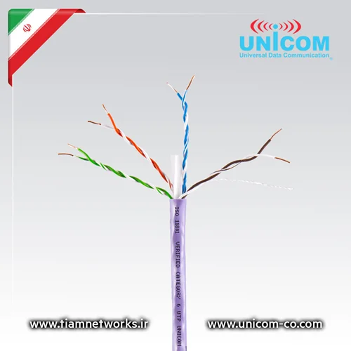 کابل شبکه ایرانی CAT6 UTP یونیکام – ساخت ایران با استاندارد شبکه