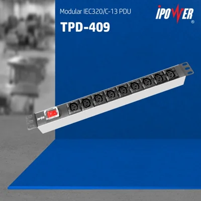 پی دی یو ( پاور ) ماژولار IEC320 با 9 پریز (سوییچ روشن/خاموش)- مدل TPD-409
