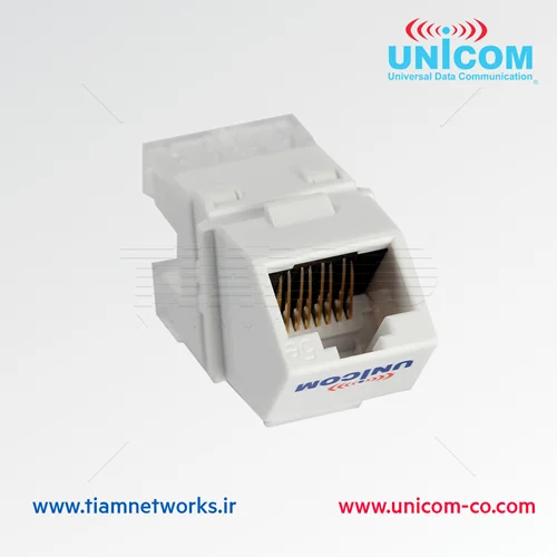 کیستون جک زاویه‌دار CAT5e یونیکام - Enhanced Category 5 Angled Jack