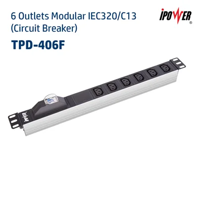 پی دی یو ( پاور ) ماژولار IEC320 با 6 پریز (قطع کننده مدار) – مدل  TPD - 406F