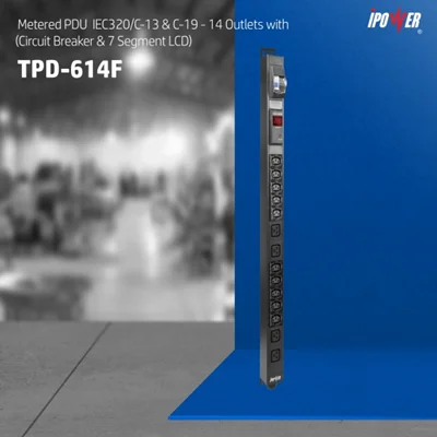 پی دی یو ( پاور ) Metered IEC320 با 14 پریز- مدل TPD - 614F (قطع کننده مدار و ال سی دی 7 قسمتی)