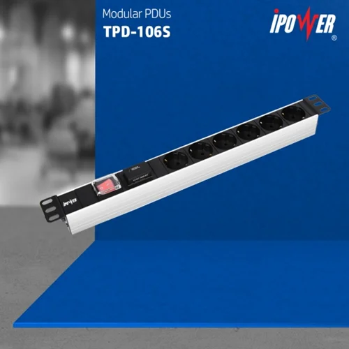 پی دی یو ( پاور ) ماژولار با 6 پریز ( فیوز شیشه ای و سوییچ روشن/ خاموش ) – مدل  TPD - 106S