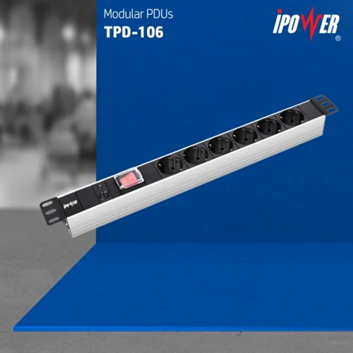 پی دی یو ( پاور ) بیسیک با 6 پریز با ( فیوز شیشه ای و سوییچ روشن/ خاموش ) – مدل  TPD - 106